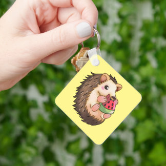 Igel, der eine Wassermelone isst, Schlüsselanhänger