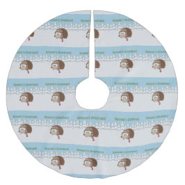 Igel der Grüße der Saison Polyester Weihnachtsbaumdecke
