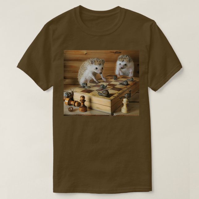 Igel der Schachspieler T-Shirt (Design vorne)