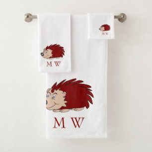 Igel-Design-Monogramm Badhandtuch Set