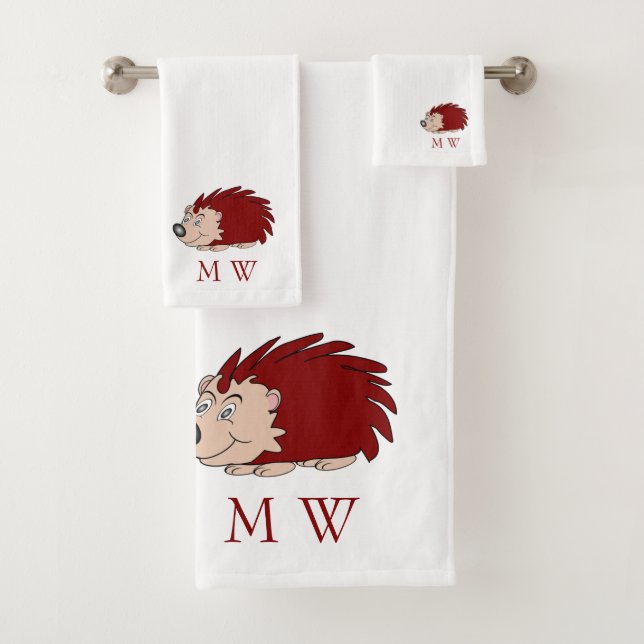 Igel-Design-Monogramm Badhandtuch Set (Insitu)