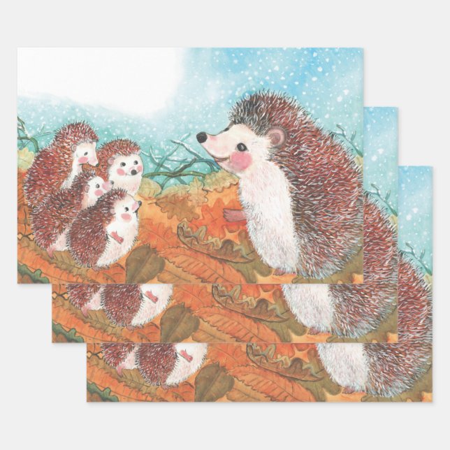 Igel, die miteinander sprechen Illustration Geschenkpapier Set (Set)