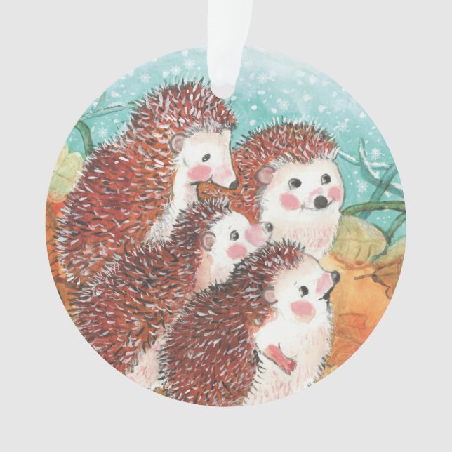 Igel, die miteinander sprechen Illustration Ornament (Vorderseite)