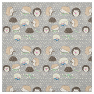 Igel Fabric - niedliche Kreterkunst von Leah G Stoff