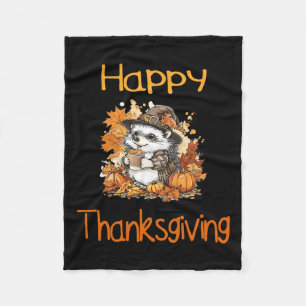 Igel Fall Erntedank glücklich Thanksgiving Fleecedecke