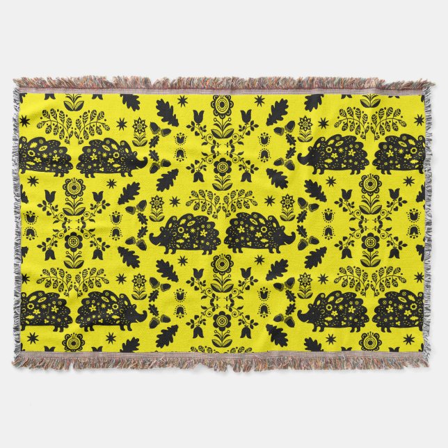 Igel Folk Art Decke (Vorderseite)
