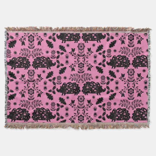 Igel Folk Art Decke (Vorderseite)