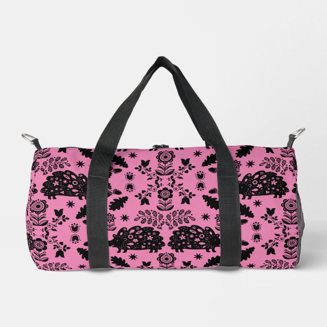 Igel Folk Art Duffle Bag (Vorderseite)