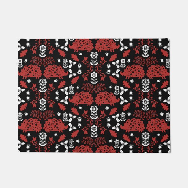Igel Folk Art Fußmatte (Vorderseite)