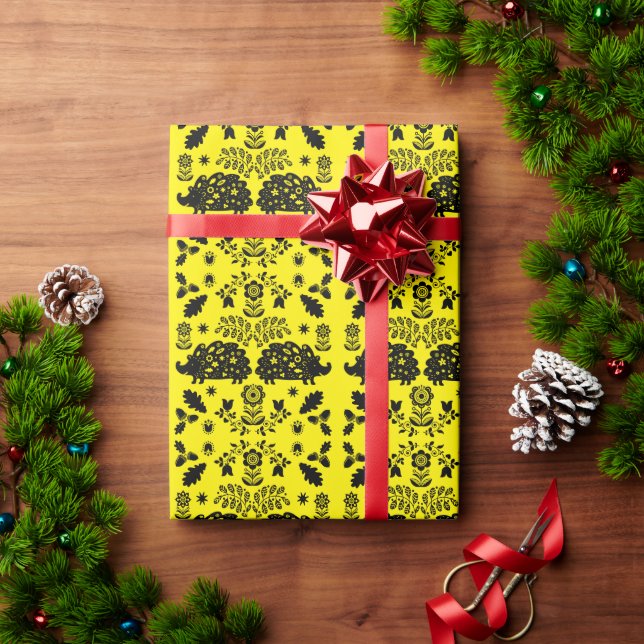 Igel Folk Art Geschenkpapier (Feiertagsgeschenk)