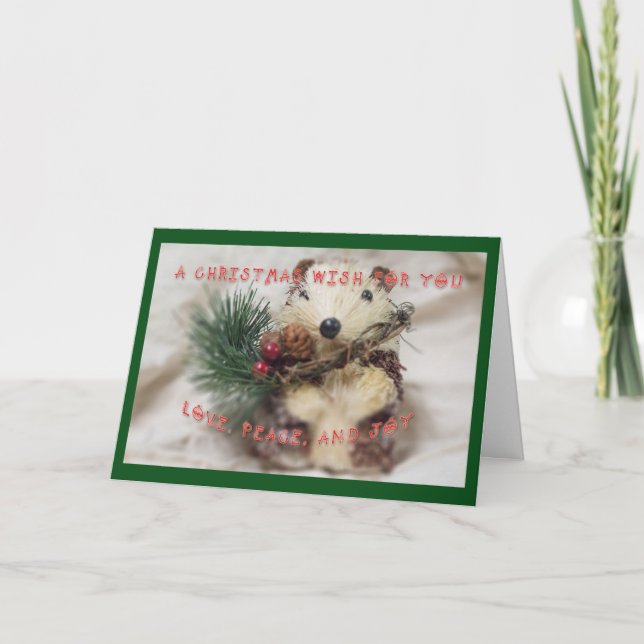 Igel Frohe Weihnachten wünscht Grußkarte (Vorderseite)