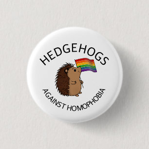 Igel gegen Homophobieknopf Button