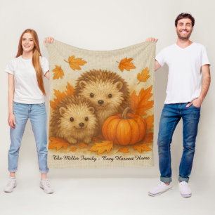Igel - gemütliche Ernte Zuhause & Familienname Skr Fleecedecke