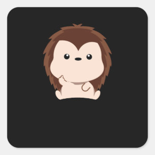 Igel Geschenk Cartoon Middle Finger Funny Animals Quadratischer Aufkleber