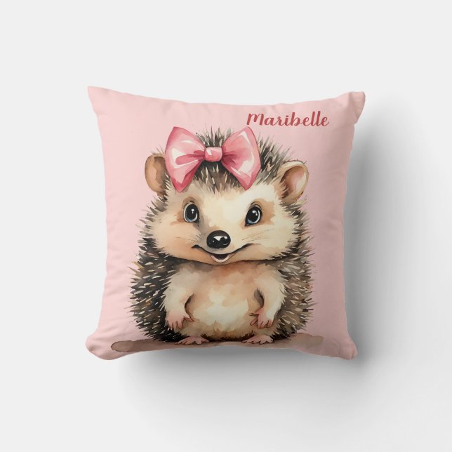 Igel Girls Personalisiert Kissen (Vorderseite)