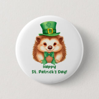 Igel Gráinneog Happy St. Patricks Day Button