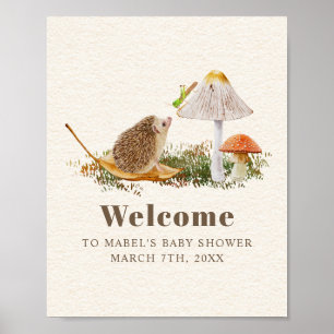 Igel Grasshopper Pilz-Zimmer Woodland Babydusche Poster