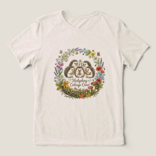 Igel-Häuschen-Crew Süßer Familien-Blumenkranz Tri-Blend Shirt