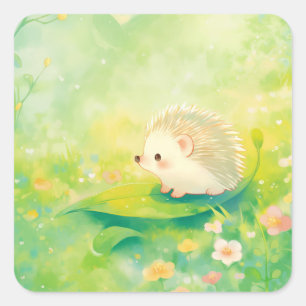 Igel Haven in einem traumhaften Garten Quadratischer Aufkleber