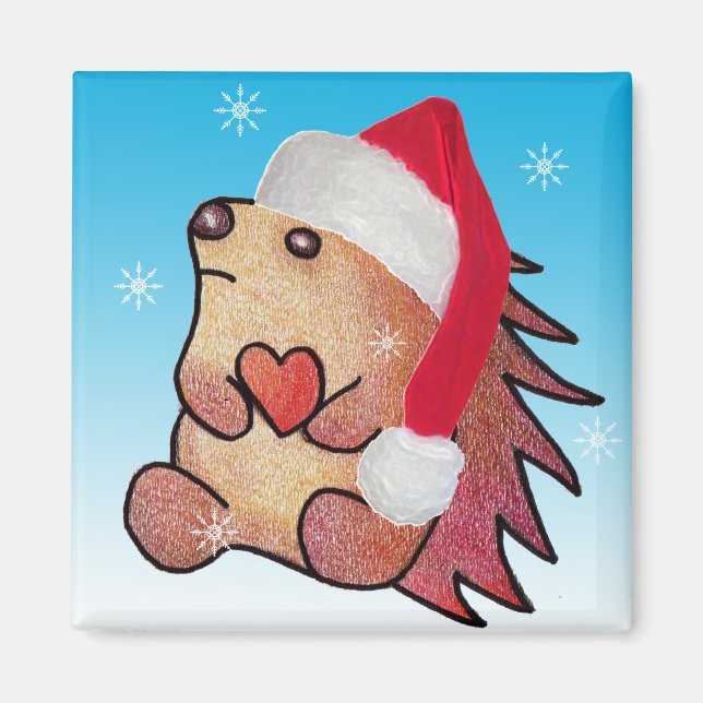 Igel Hearts Santa Magnet (Vorne)