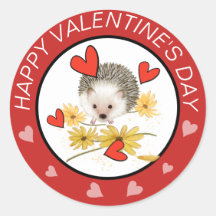 Igel Hearts Valentines Aufkleber