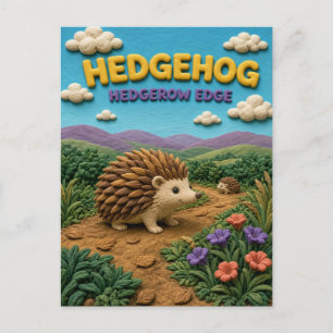 Igel, Heckenrand-Ton-Kunst Postkarte