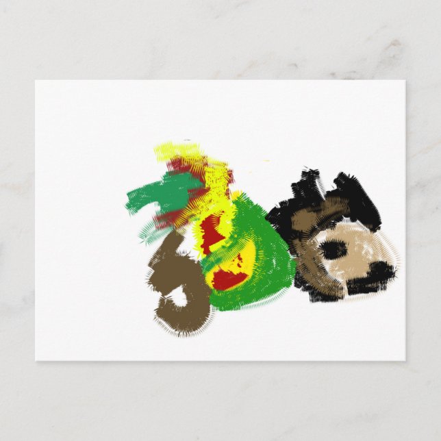 Igel Herbstspiel schön Postkarte (Vorderseite)
