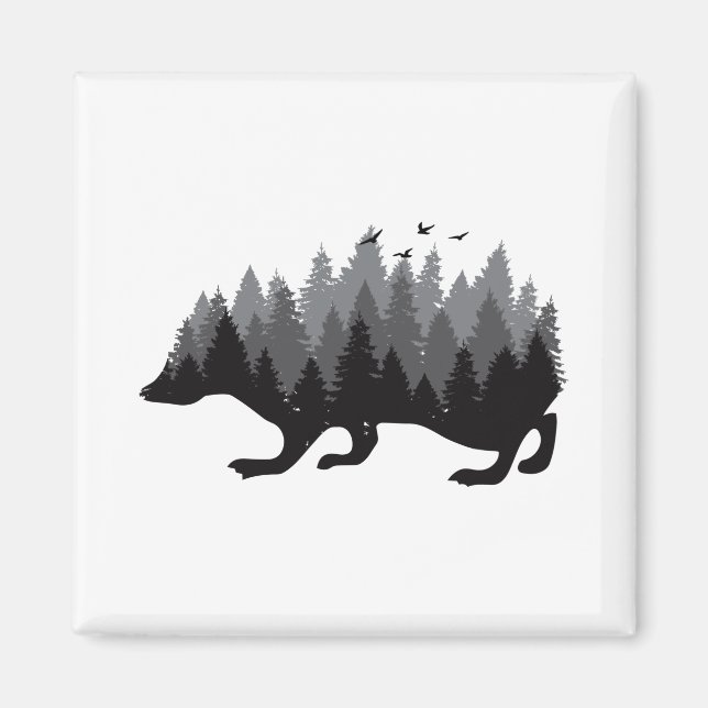 Igel - Holzbauweise Magnet (Vorne)