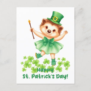 Igel Igelin Gráinneog Happy St. Patricks Day Postkarte
