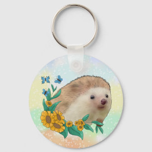 Igel im Blumenbeet Schlüsselanhänger