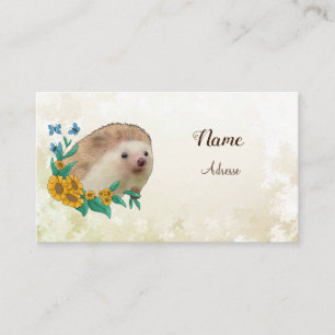 Igel im Blumenbeet   Visitenkarte