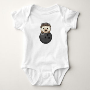Igel im Bowling mit Bowlingball Baby Strampler