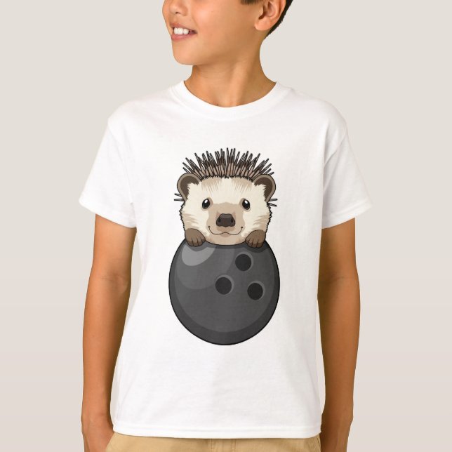 Igel im Bowling mit Bowlingball T-Shirt (Vorderseite)