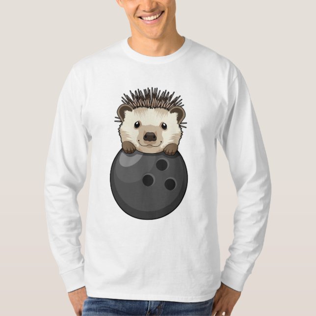 Igel im Bowling mit Bowlingball T-Shirt (Vorderseite)