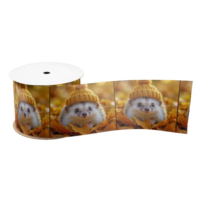 Igel im Herbst Satinband (Spule)