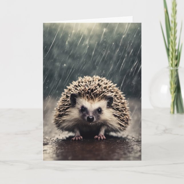 Igel im Regen Karte (Vorderseite)