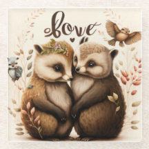 Igel im Untersetzer Liebe