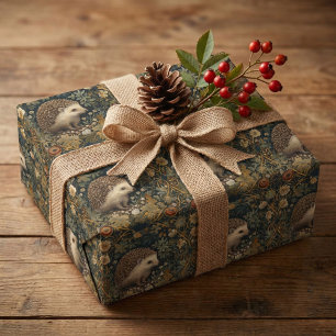 Igel im Wald William Morris-Stil Geschenkpapier