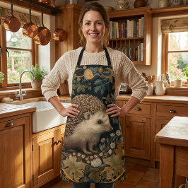 Igel im Wald William Morris-Stil Schürze