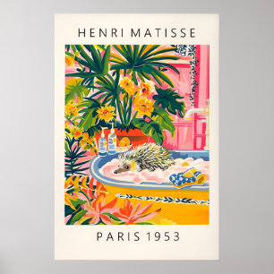 Igel in Badewanne-Kunstprint Matisse-Stil Poster