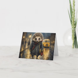 Igel in der Nebel-Aquarellgestaltung Karte