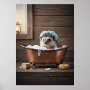 Igel in der Wanne Poster
