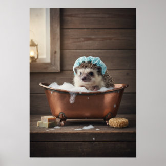 Igel in der Wanne Poster