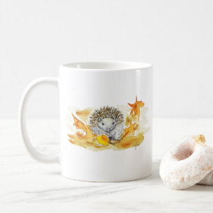 Igel in Herbstlaub Kaffeetasse