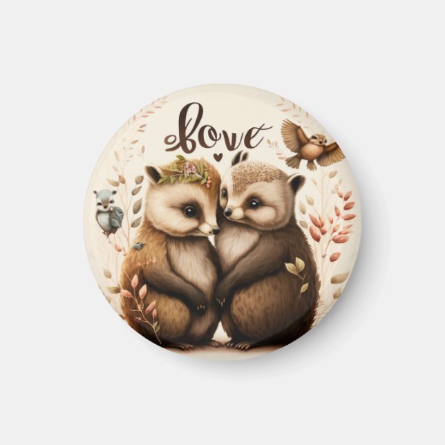 Igel in Liebe Magnet (Vorne)