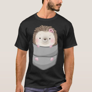 Igel in Pocket Women Girl Niedlicher Igel Pet He T-Shirt