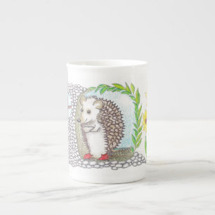 Igel in seiner Zuhause Prozellantasse