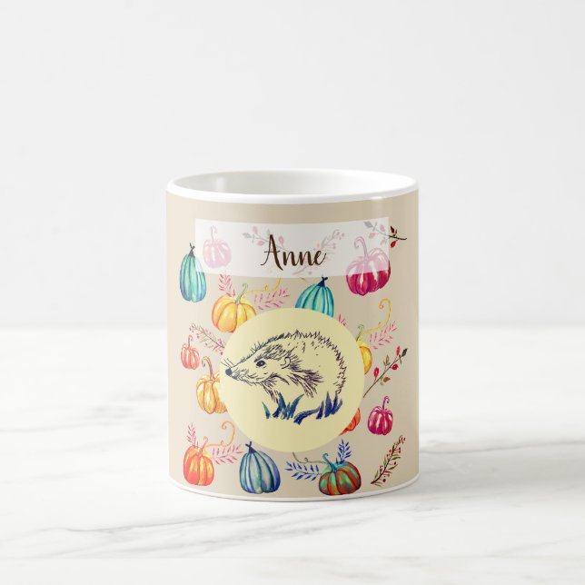 Igel Individuelle Name Kaffeetasse (Mittel)