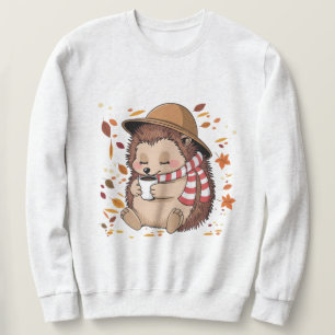 Igel-Kaffee-Shirt, Igel-Kürbis-Herbst-Shirt Sweatshirt