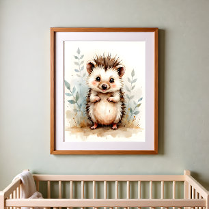 Igel-Kinderzimmer-Wandkunst – Wald-Babyzimmer  Poster